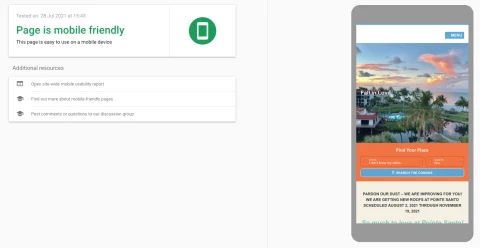 Google mobile friendly test tool