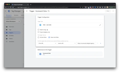 Scoreapp scorecard click trigger