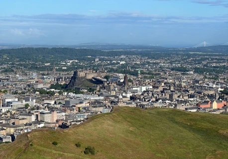 Arthur's Seat and views across Edinburgh