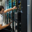 It technician with network server