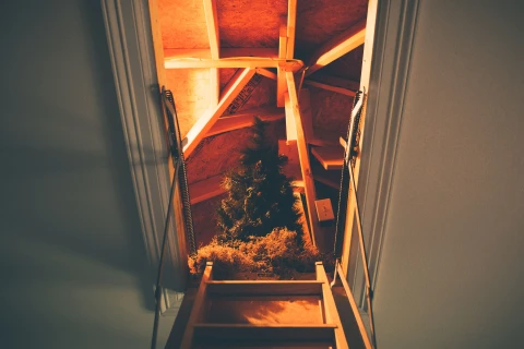 Christmas tree in loft