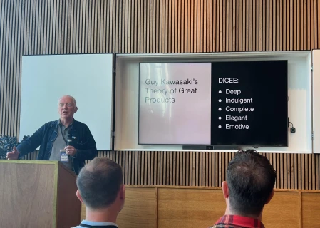 Alex Morrison of Cogapp speaking at Dot One London