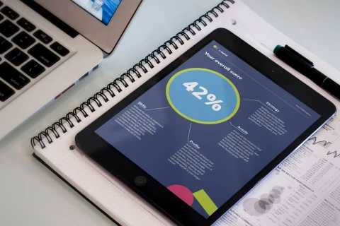 Black ipad mini office environment