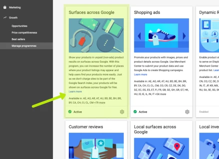 Surfaces across google