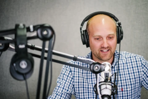 Andrew Armitage hosting the Clientside Podcast