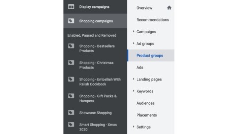 Google shopping product groups