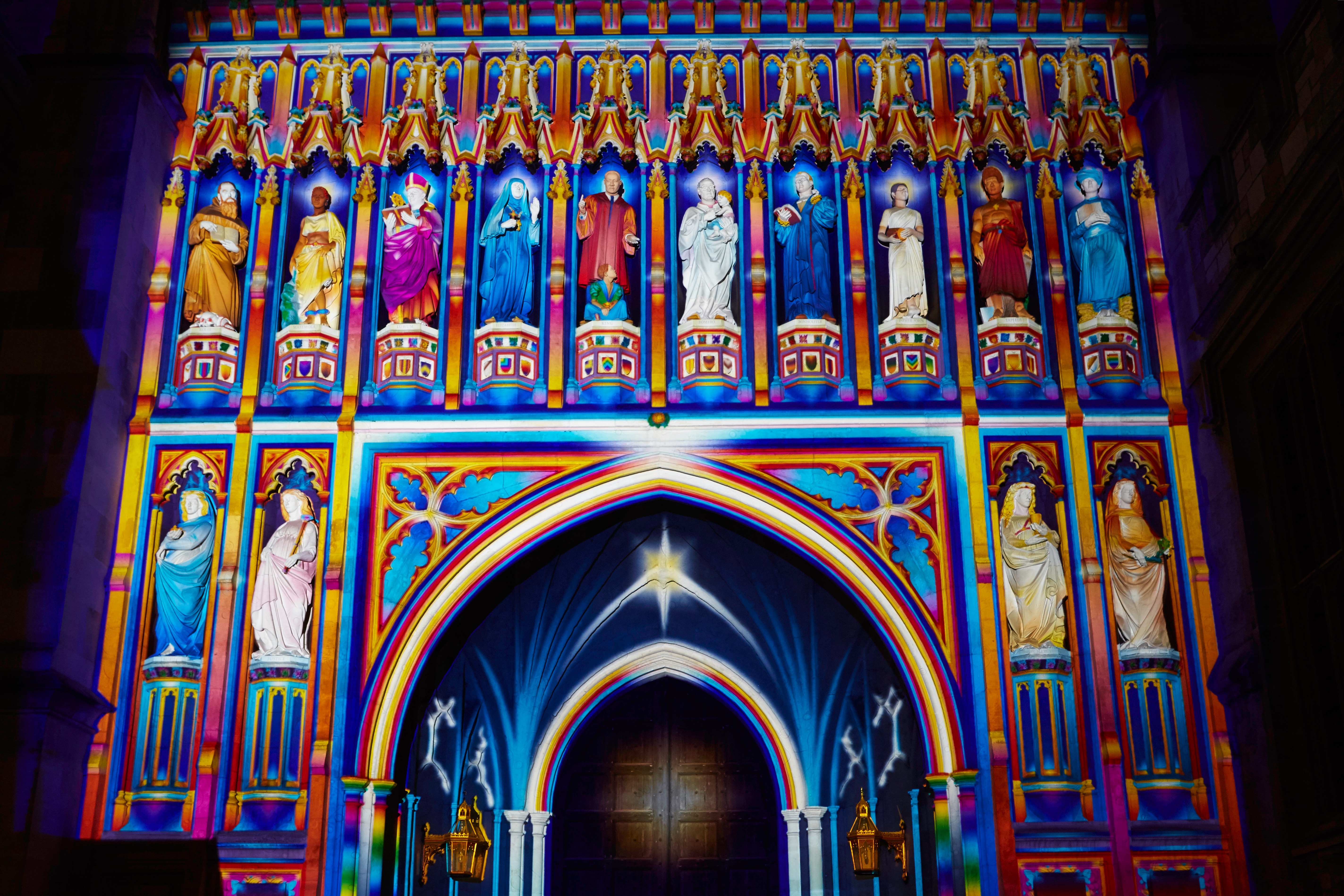 The Light of the Spirit, Patrice Warrener, Lumiere London 2016. Produced by Artichoke. Supported by the Mayor of London. Photo by Matthew Andrews