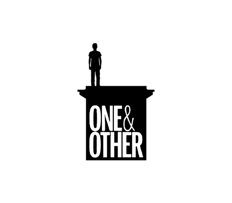 One & Other logo. A silhouette of a person on top of the Fourth Plinth