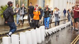 Dominoes, Station House Opera, an Artsadmin project, London’s Burning, a festival of arts and ideas for Great Fire 350. Produced by Artichoke. Photo by Oliver Rudkin