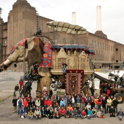 Royal de Luxe team posing with the elephant