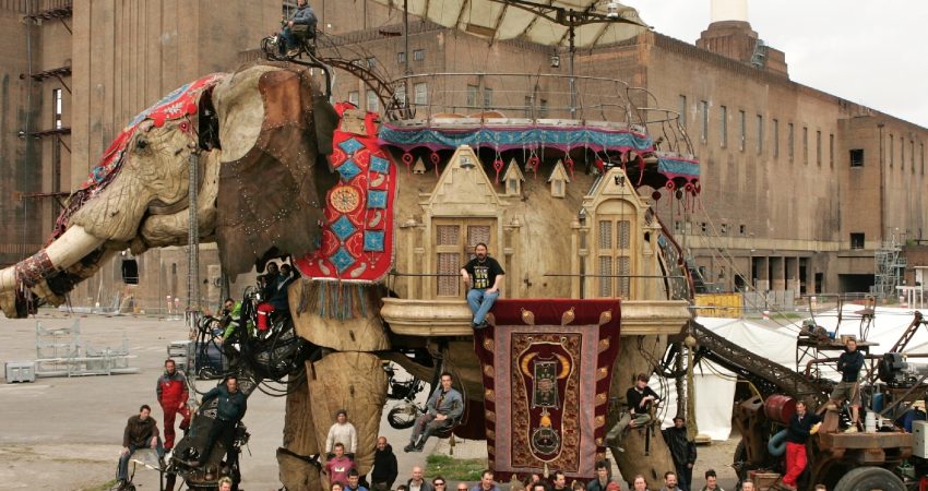 Royal de Luxe team posing with the elephant