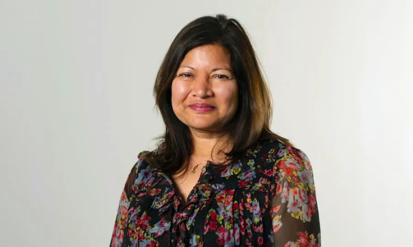 shirley rodrigues A photograph of Shirley Rodrigues wearing a flowery shirt