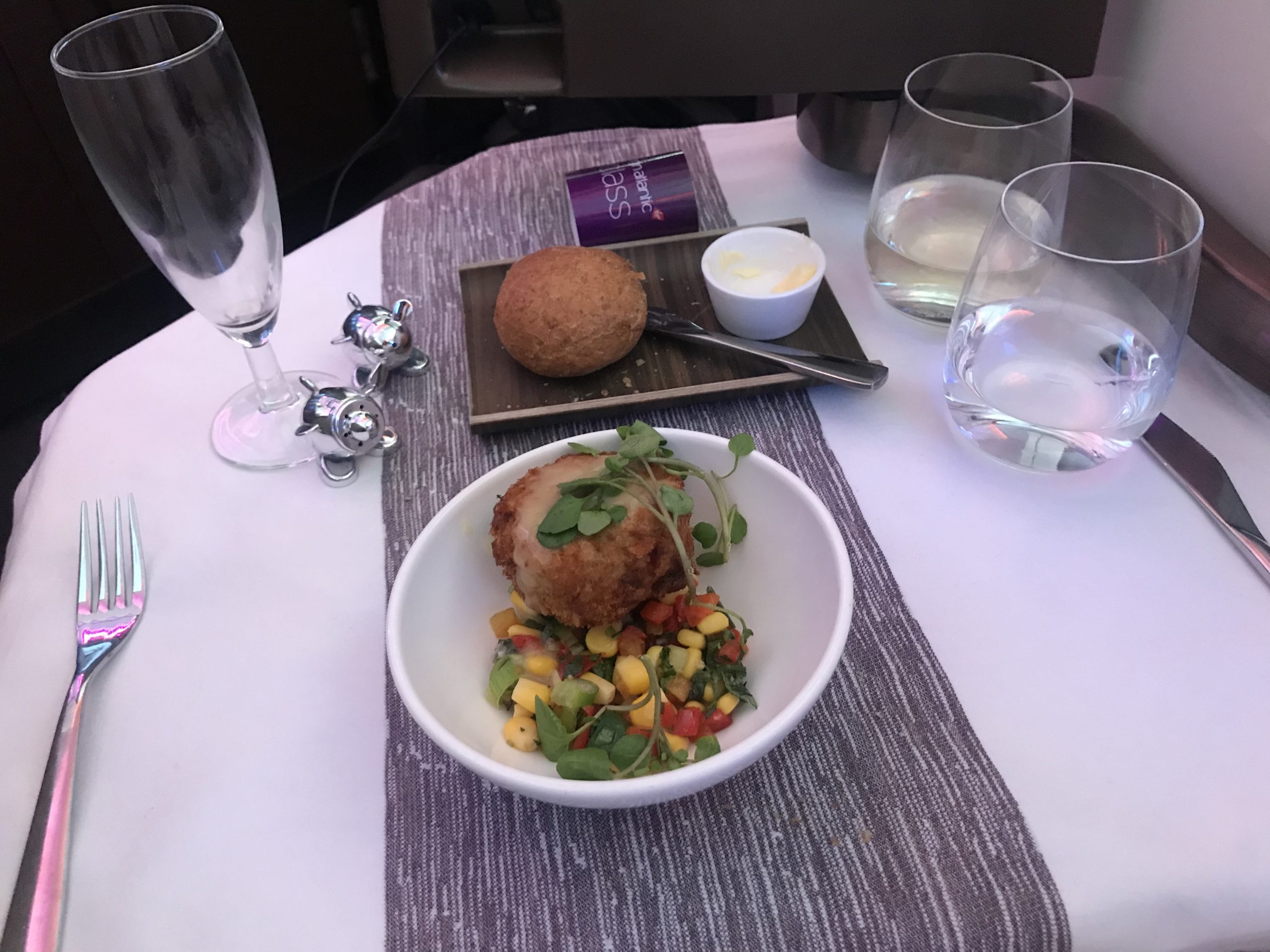 Food served - crab cakes