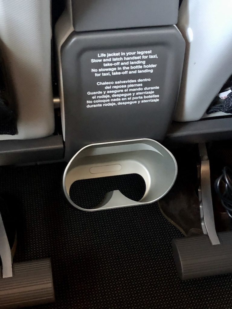 Seat-back storage in BA Premium Economy