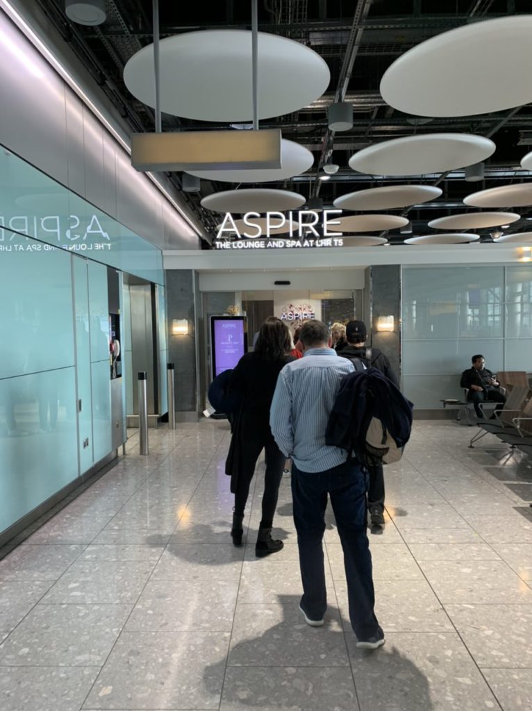 Queues outside the ASPIRE Lounge