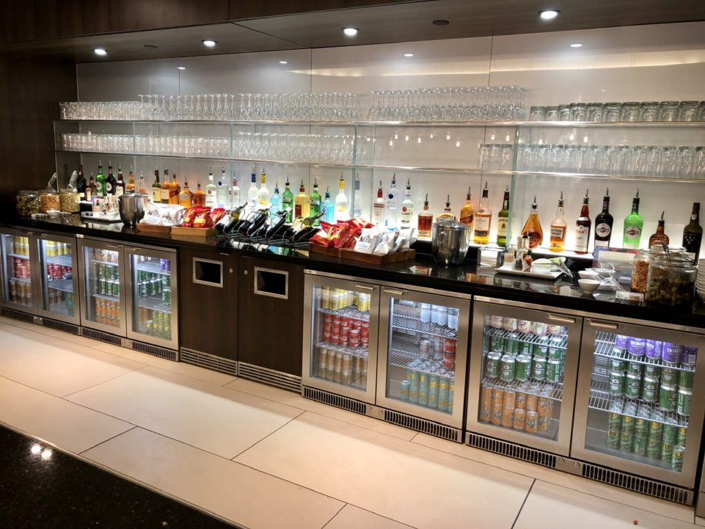 Bar at British Airways Club Lounge, London Gatwick