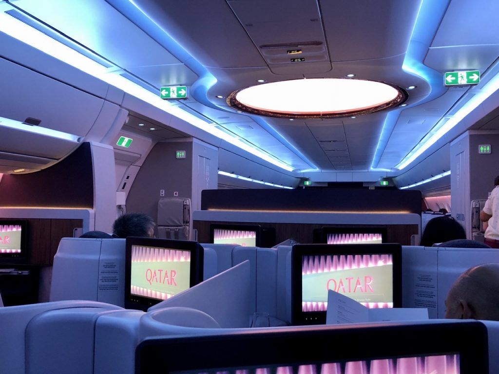 Main door vestibule on Qatar Airways A350