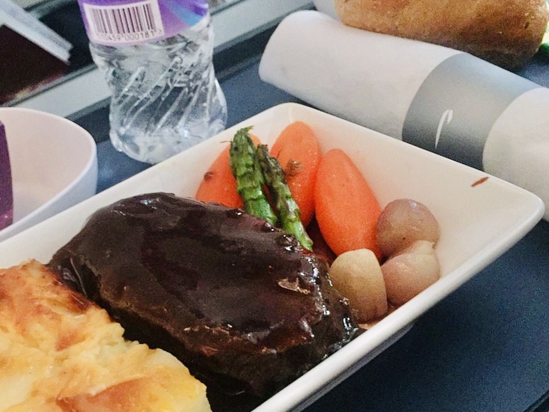 BA Premium Economy in-flight meal