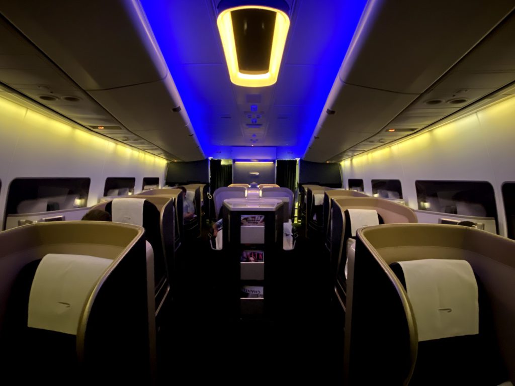 British Airways First Class 747 Cabin before coronavirus changed the world of travel