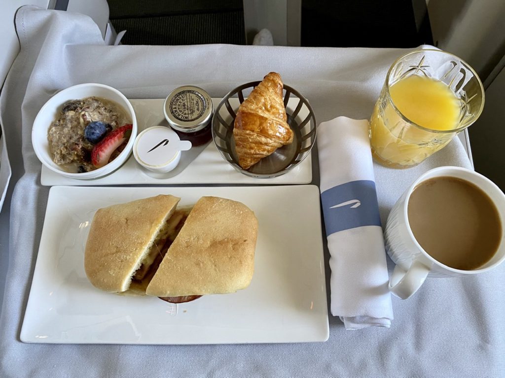 Breakfast on BA 747 business class