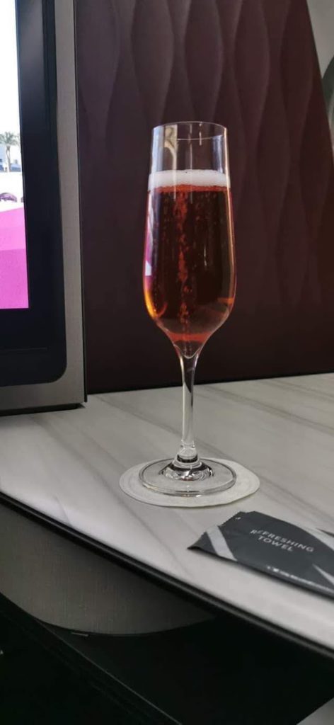 Qatar Airways champagne