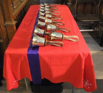 Some of the choir handbells
