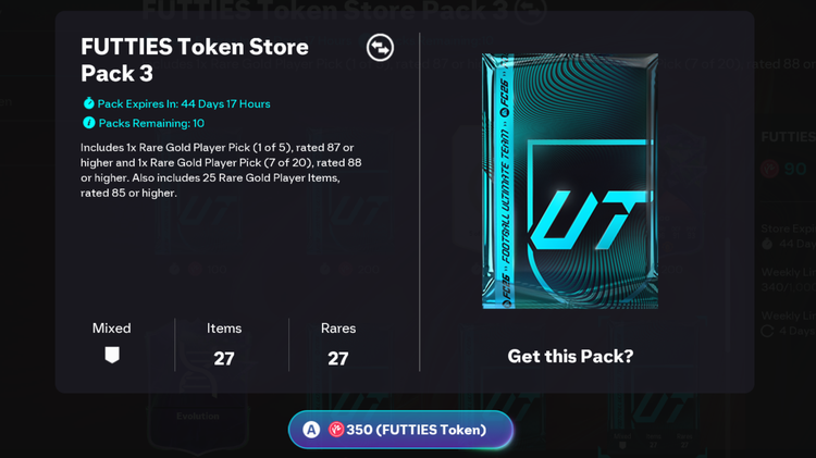 FUTTIES Token Store Pack 3 in game store