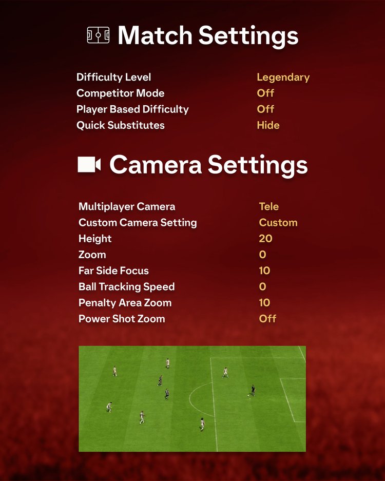 Match and Camera Setting for FC 25