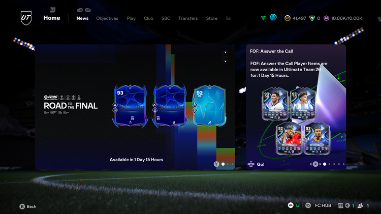 FC 26 FUT Home Page UEFA RTTF Promo Preview Screenshot