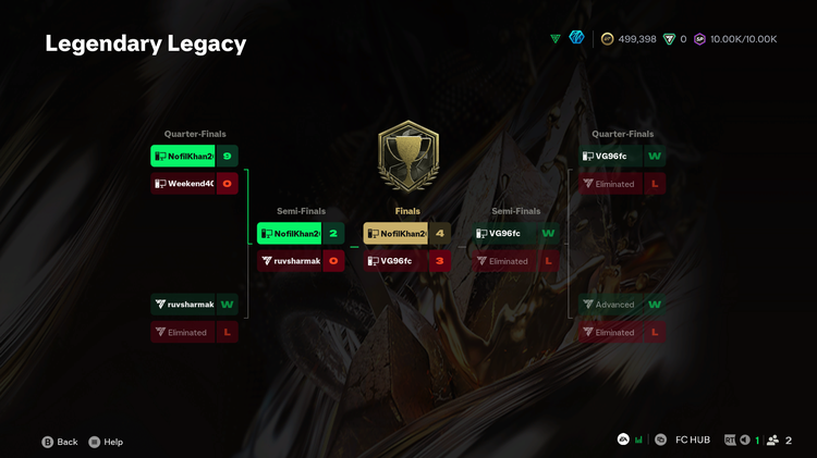 Legendary Legacy Tournament Win Screen FUT 26