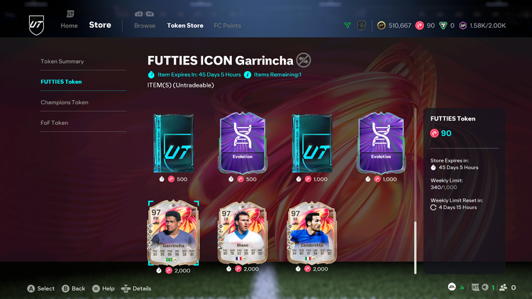 FUTTIES Token Store in FUT 26