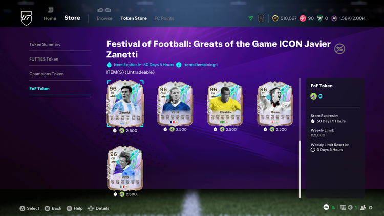 Expired FoF Token Store in Season 9 FUT 26