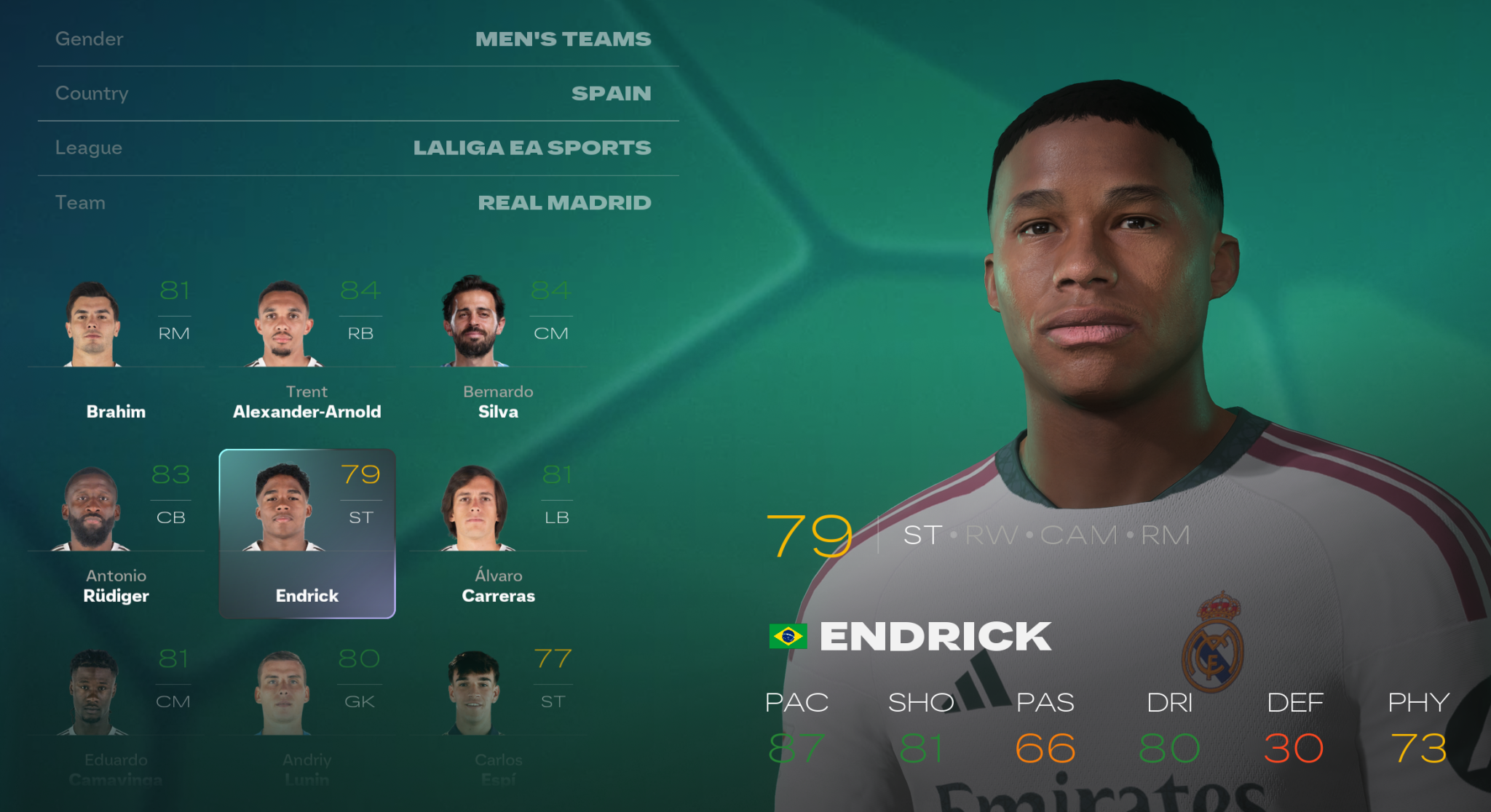 Endrick in EA FC 27 Player Career with Real Madrid