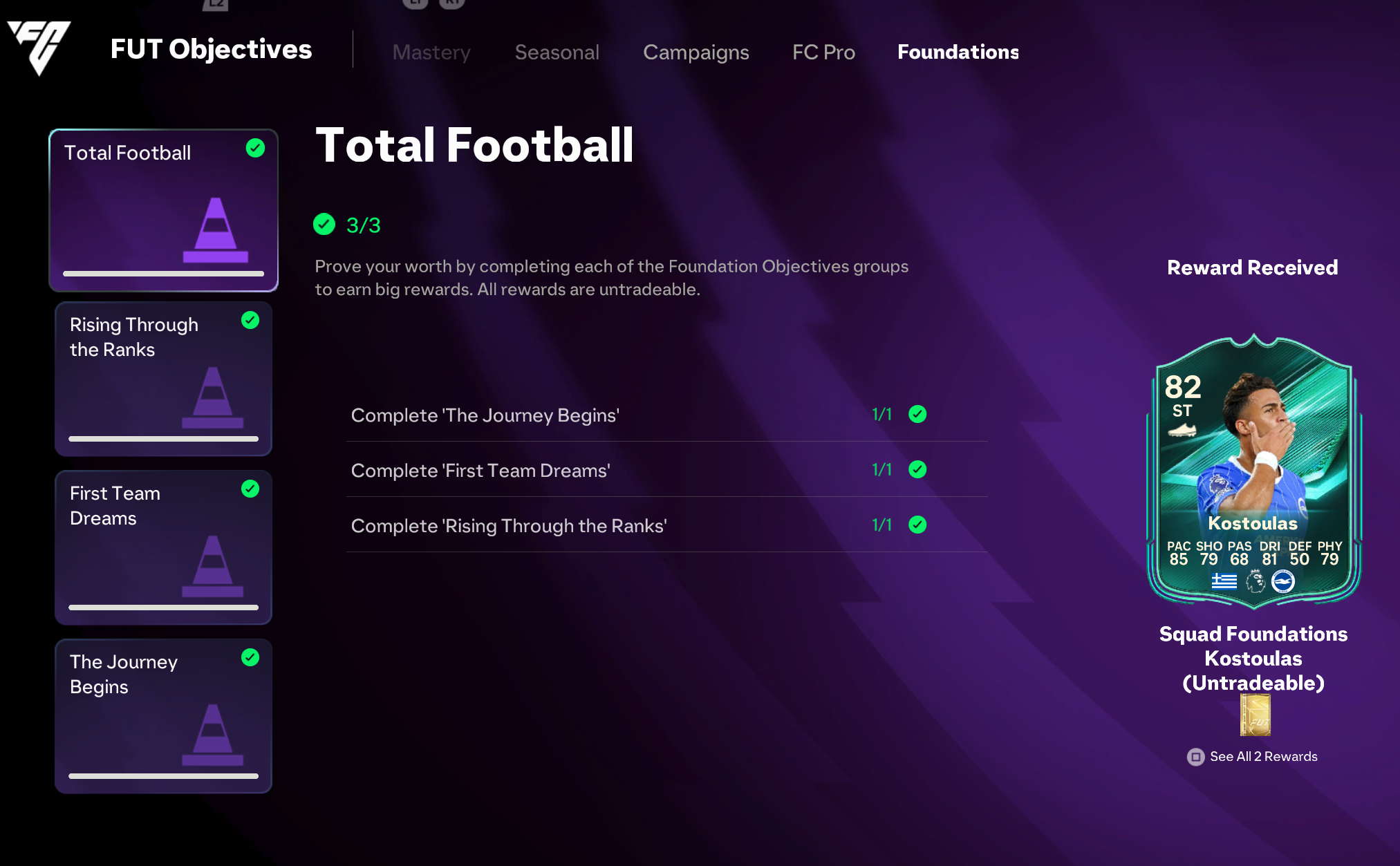 EA FC 27 Ultimate Team Foundations objectives worth 1,050 SP