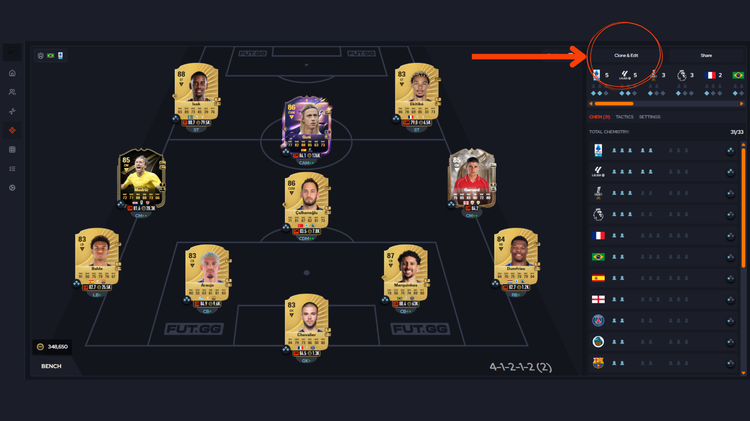 GG Club Squads Page - Clone and Edit