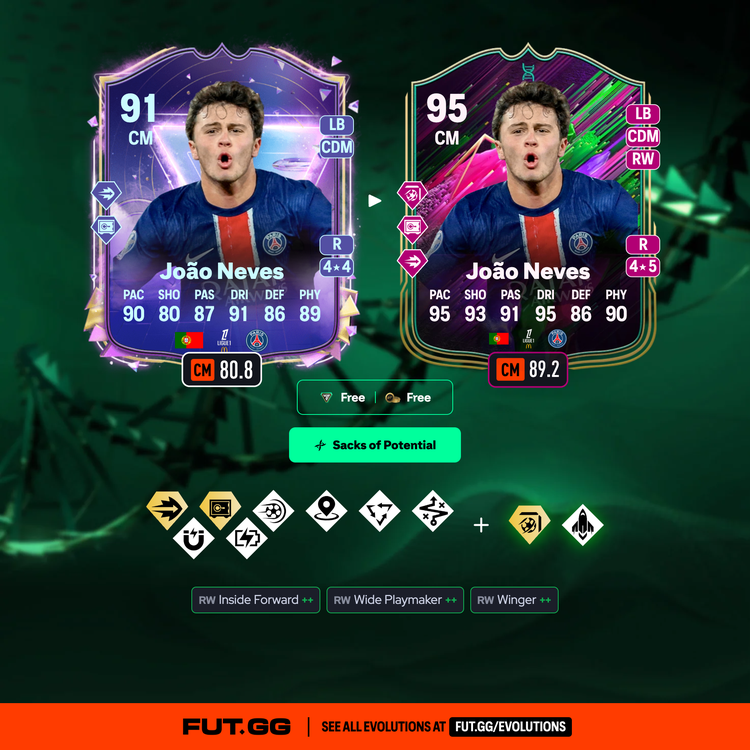 Neves Sacks of Potential Evolution