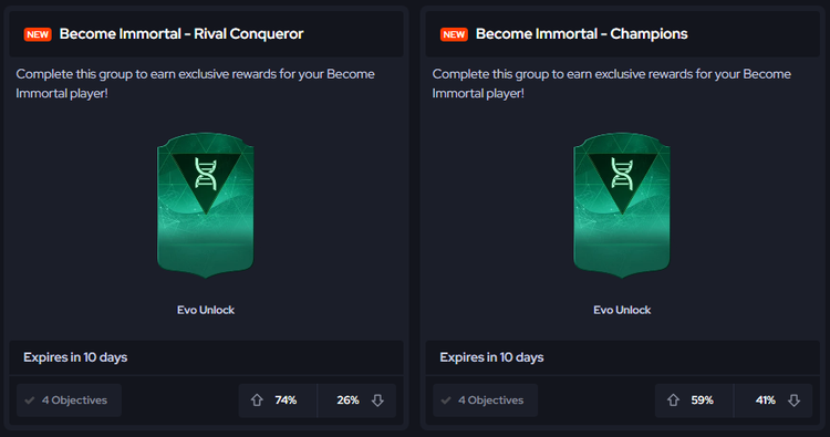 Become Immortal Champions and Rival Conqueror Objectives