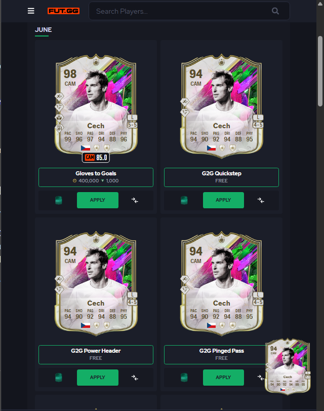 Goals to Gloves Base PlayStyles evolutions in the FUT GG Evo Lab