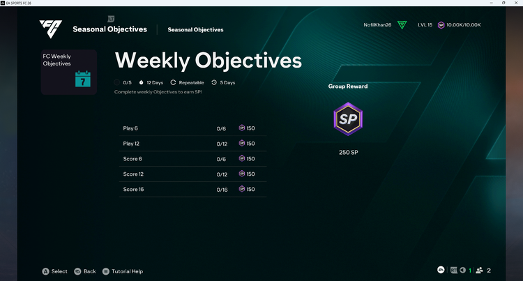 FC Weekly Objectives EA FC 26