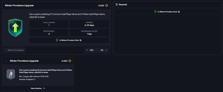 Winter Provisions Upgrade SBC