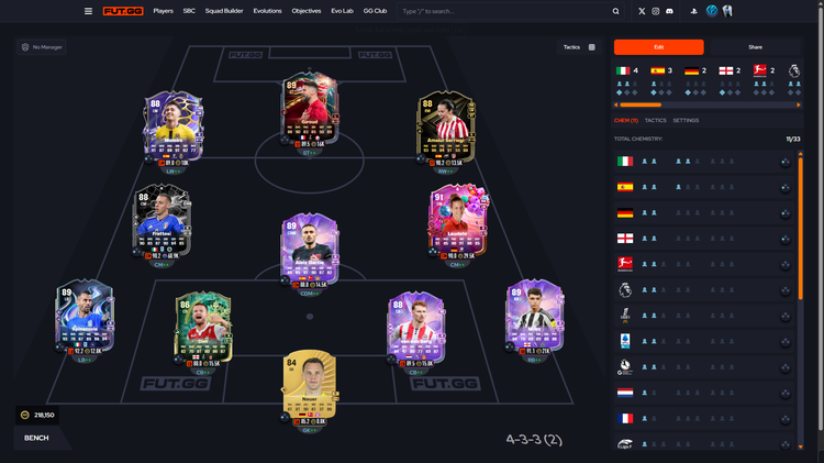 FoF Answer the Call European League Objective Example Squad