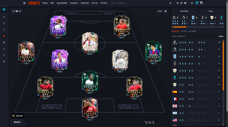 Legendary Legacy 3-5-2 Meta Squad