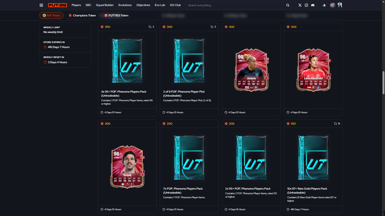 FUT Champs Token Store Season 9 Week 1 on FUT GG