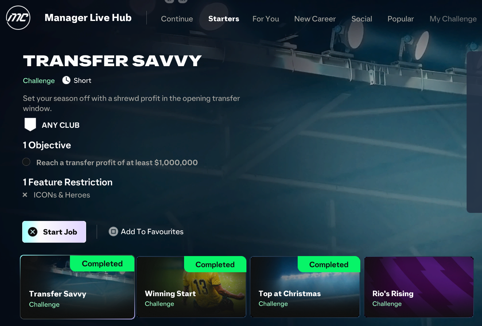 EA FC 27 Manager Live Transfer Savvy challenge