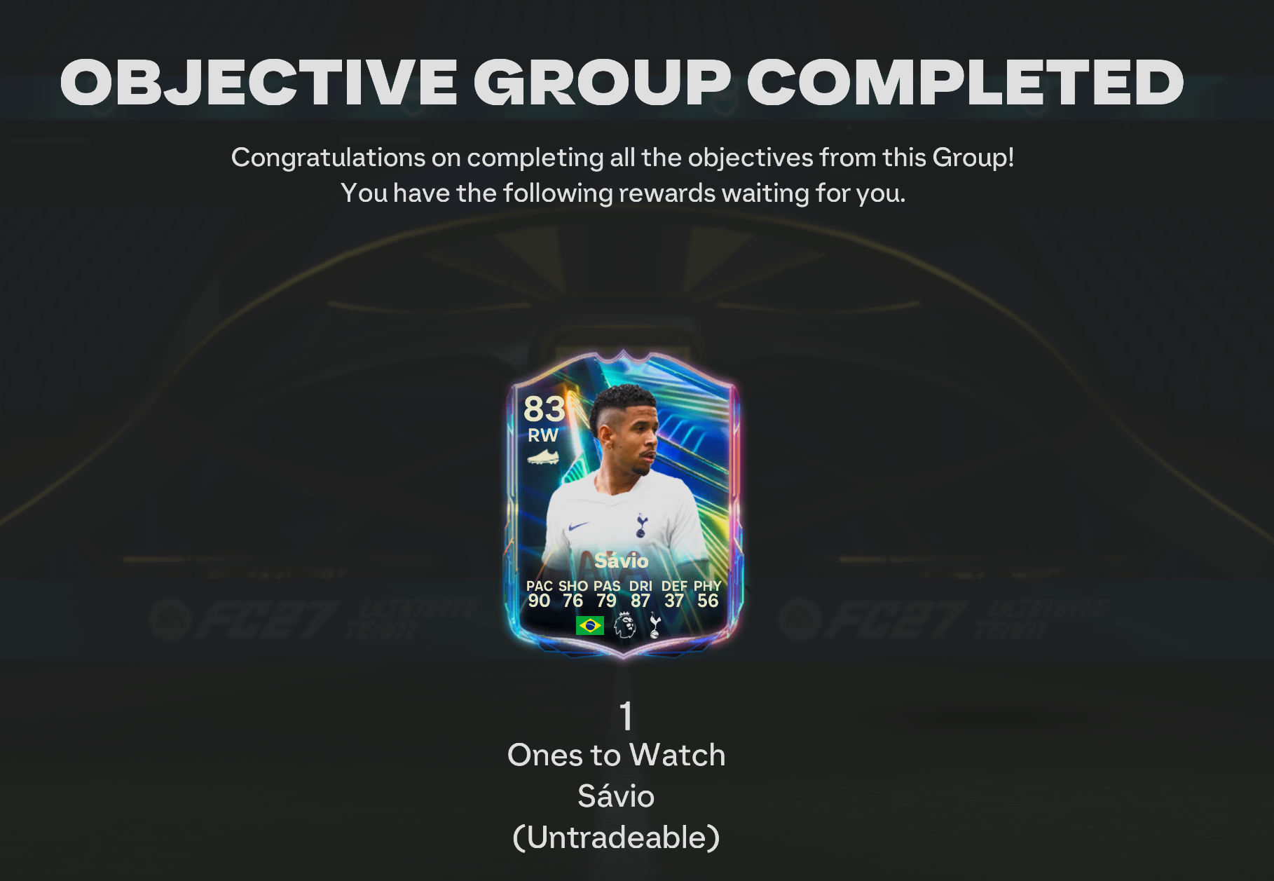 Ones to Watch Savio (Savinho) card in EA FC 27