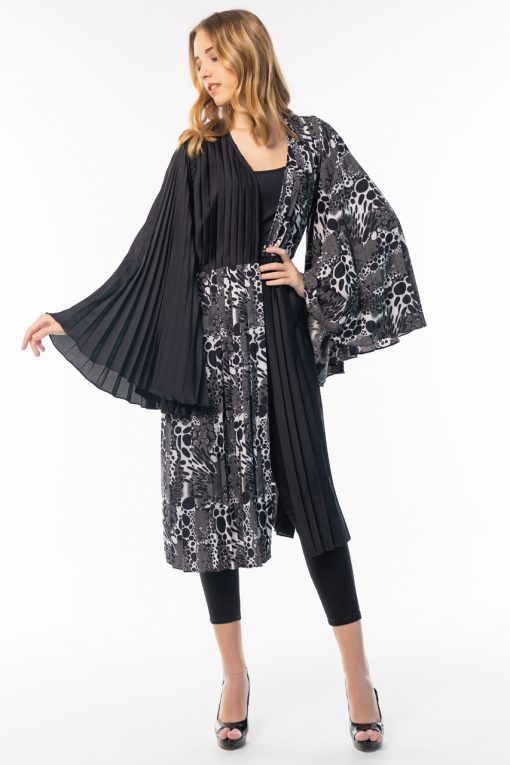 Mustard Pleated bell sleeves