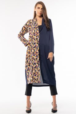 Mixed Color Blazer Cape