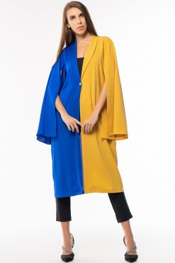 Yellow Blue Cape Sleeves
