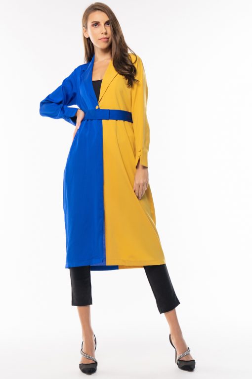 Colored  Cuff Sleeves Cape