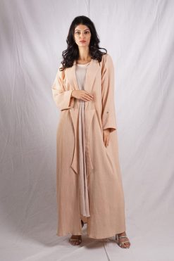 SK 000009 3 Cream Abaya Set